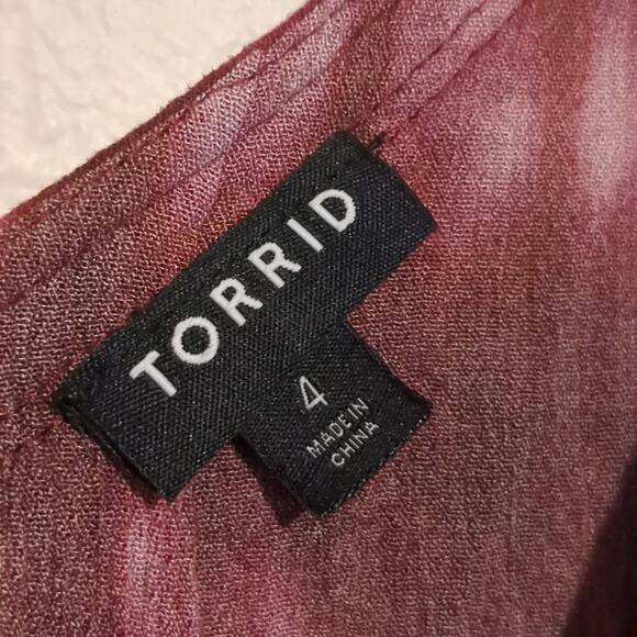 Torrid red and pink tie dye tank top size 4 - Picture 2 of 4